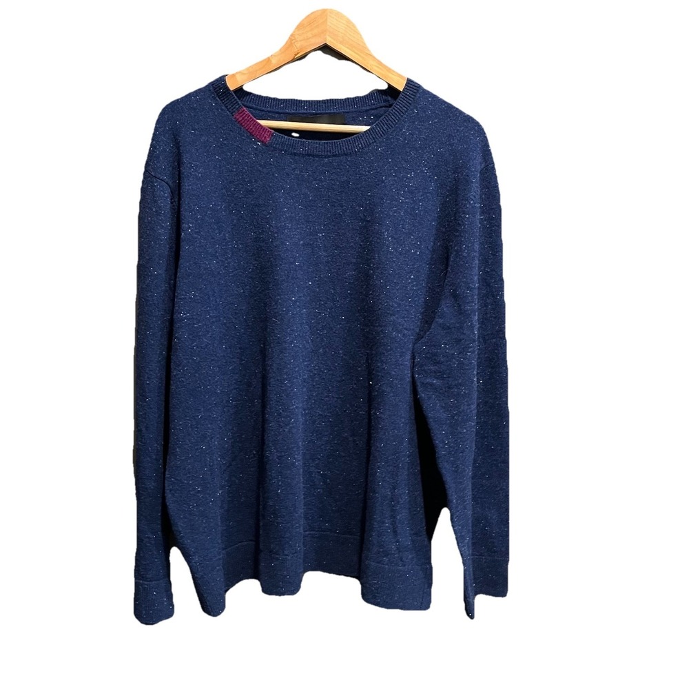 Redvanly‎ Blue Long Sleeve Merino Wool Men's Sweater Size XXL